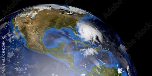 Fototapeta Naklejka Na Ścianę i Meble -  Hurricane Humberto extremely detailed and realistic high resolution 3d image. Shot from Space. Elements of this illustration are furnished by NASA.