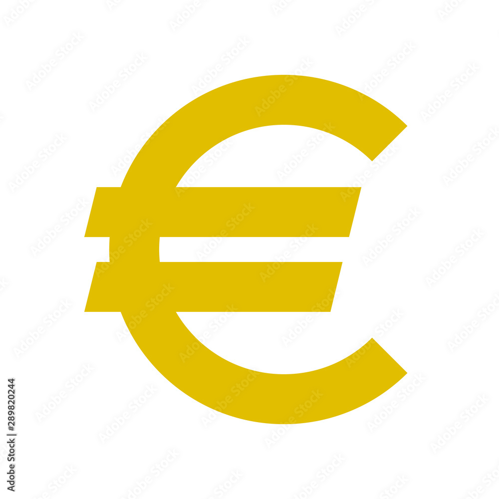 Fototapeta premium Euro currency sign symbol - golden simple, isolated - vector