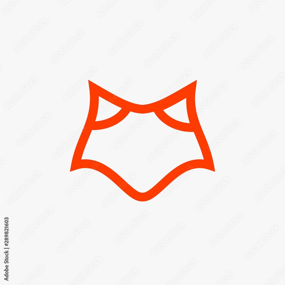 Fox logo design vector. Wild animal illustration symbol. Orange fox outline vector icon. Fox logo design vector. Wild animal illustration symbol. Orange fox outline vector icon.