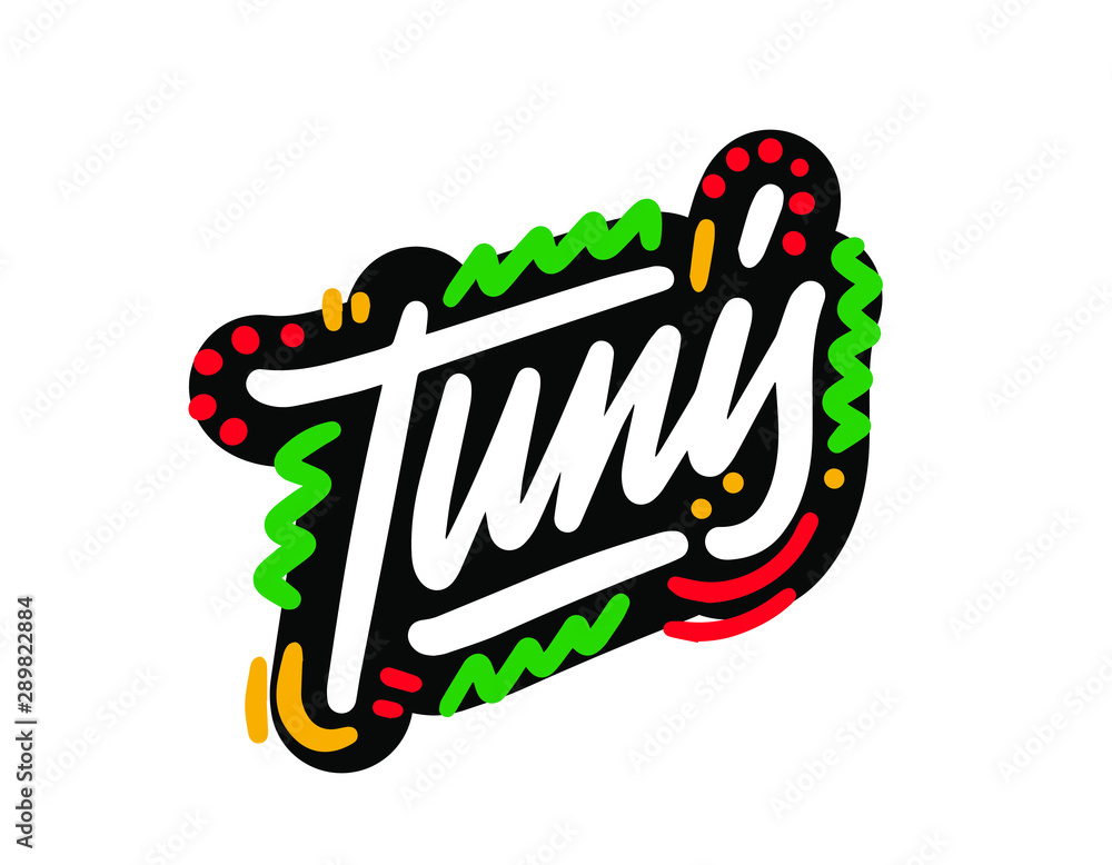 Tunis Word Text with Handwritten Font Vector Illustration. Tunis Word Text with Handwritten Font Vector Illustration.