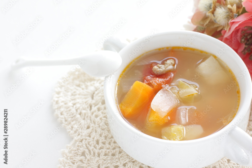 Italian food, minestrone soup Italian food, minestrone soup