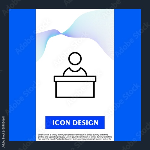  Reception Icon Isolated On Abstract Background