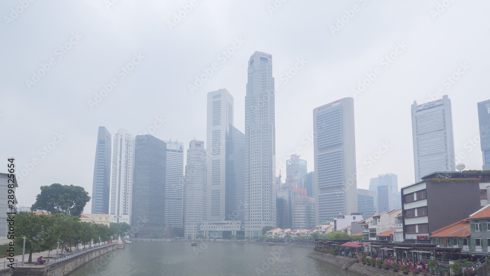 Haze covers Singapore downtown area Haze covers Singapore downtown area