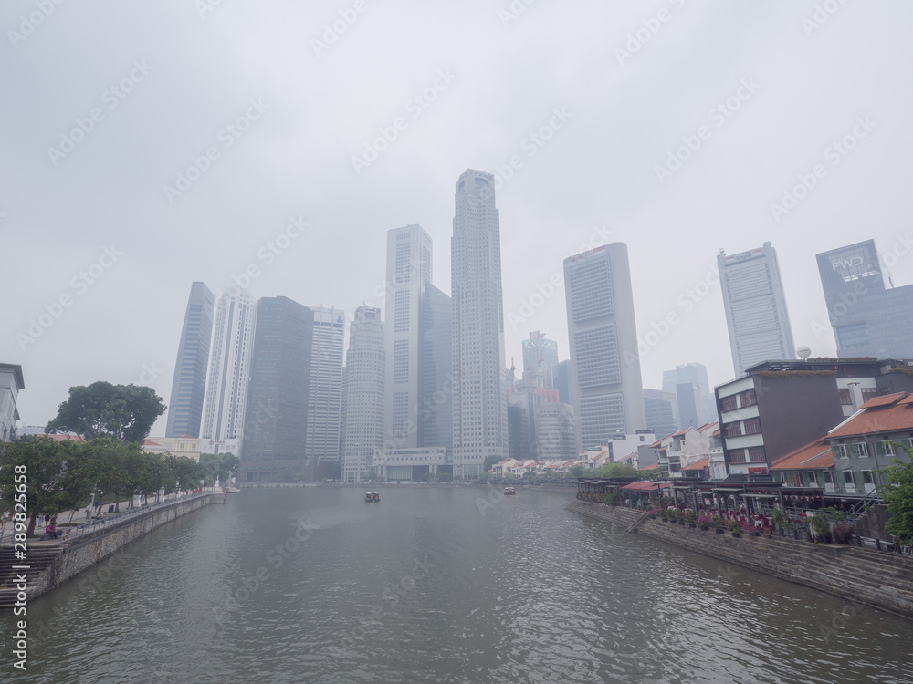 Haze covers Singapore downtown area