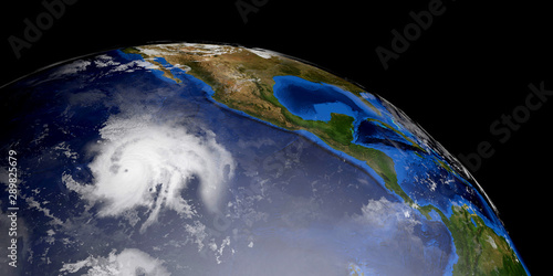 Hurricane Kiko extremely detailed and realistic high resolution 3d illustration. Shot from Space. Elements of this image are furnished by NASA.