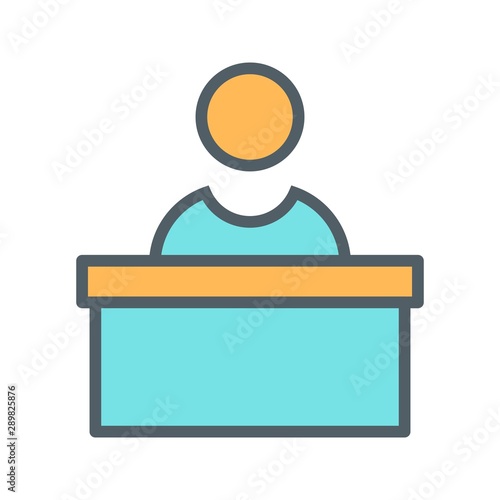  Reception Icon Isolated On Abstract Background