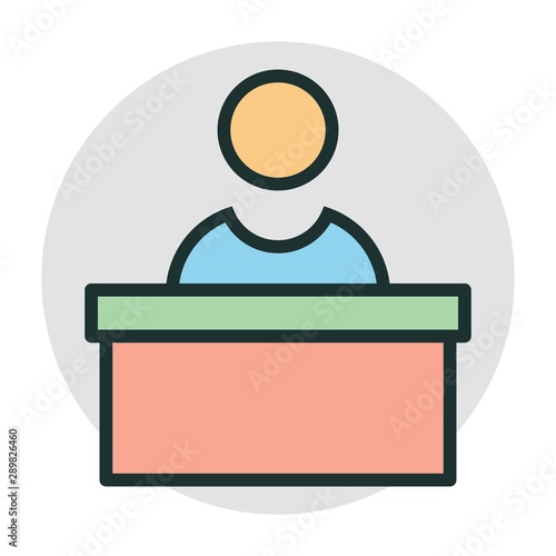  Reception Icon Isolated On Abstract Background