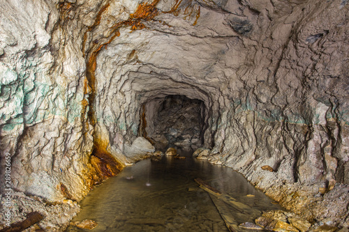Gold ore mine shaft tunnel underground