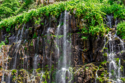 Dashbashi canyon  waterfalls in Tsalka region  Georgia on a summer Sunny day