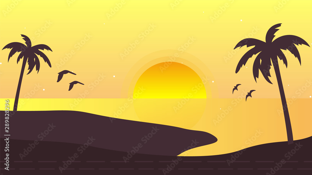Fantastic Background Of  Sunset Vector