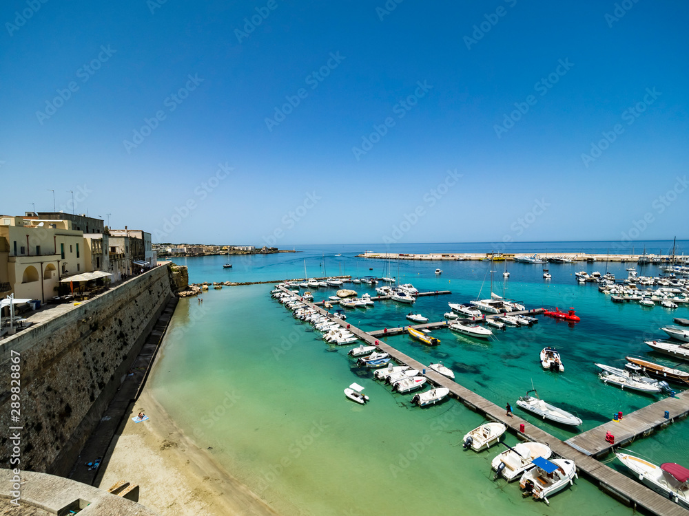 Old town with harbour, Otranto, Lecce province, Salento peninsula, Apulia, Italy