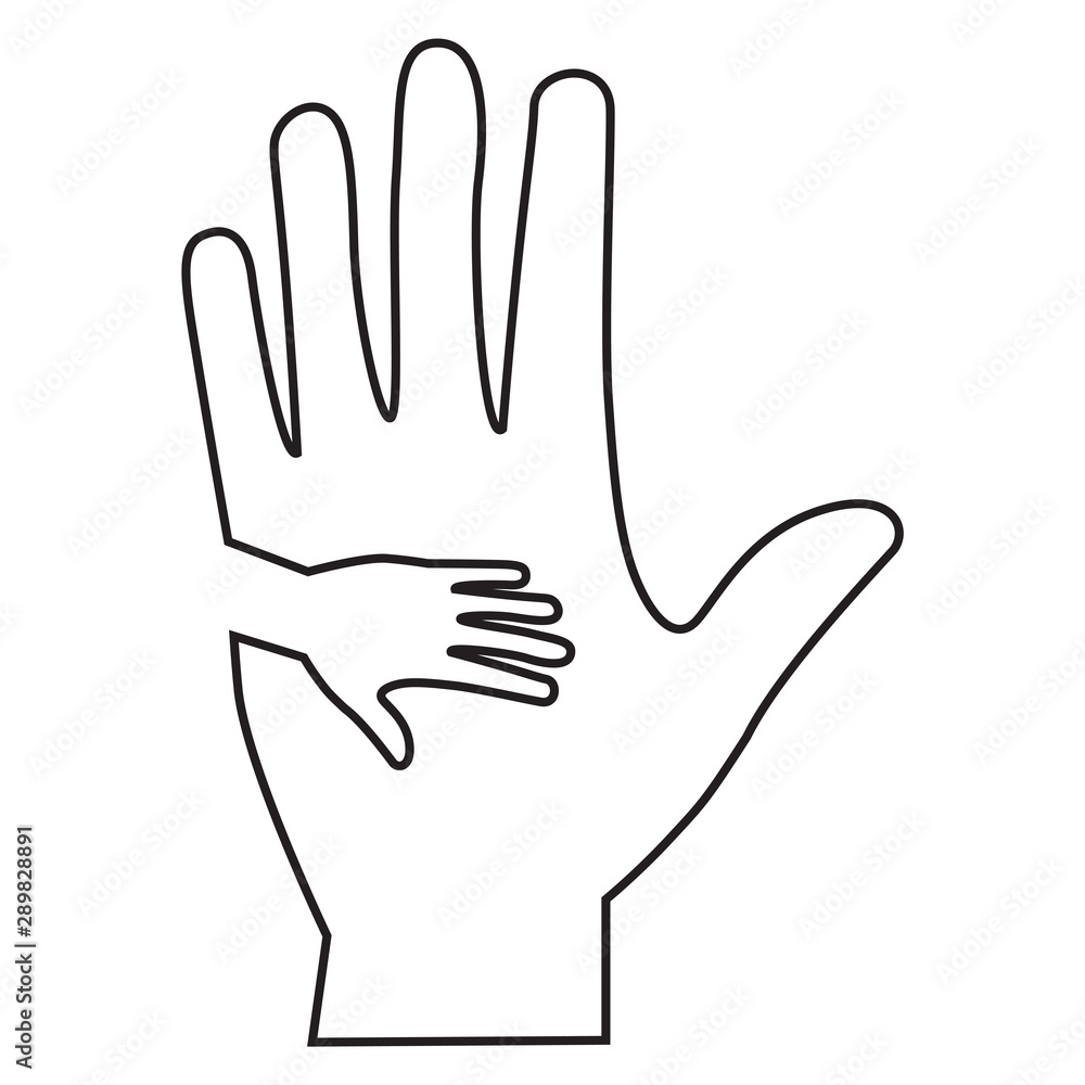 Baby and Mother Hand Line Icon Baby and Mother Hand Line Icon