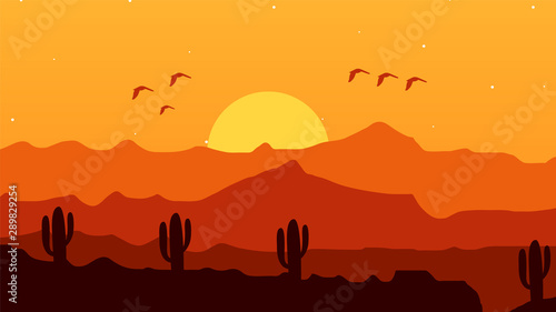 Sunset Scene Background 