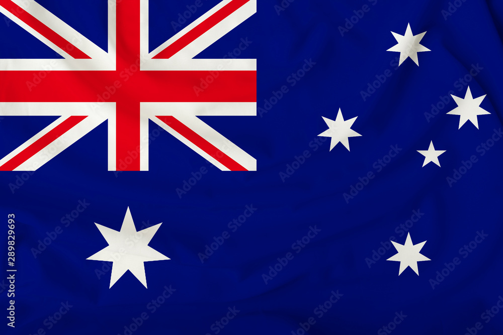 Fototapeta premium beautiful australia flag on delicate silk with soft folds in the wind
