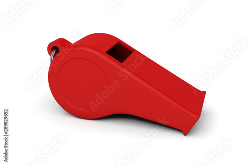 whistle referee judge umpire sport football accessory red © esoxx