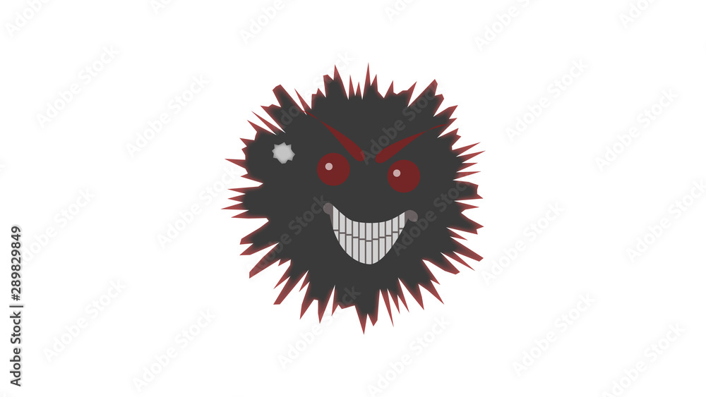 Scary monster face illustration vector