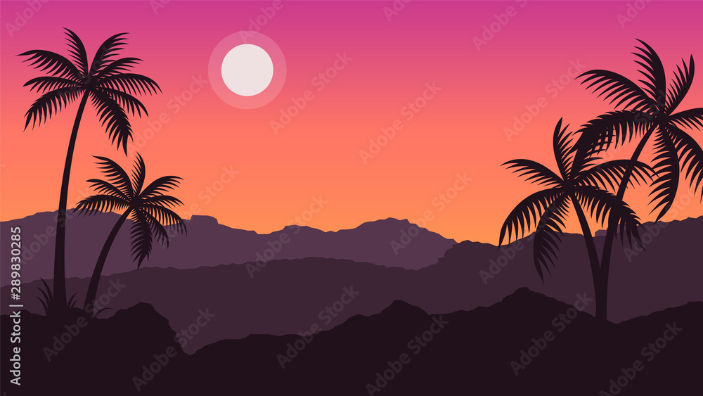 Ultimate Sunset Evening Landscape Background
