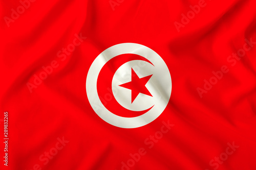 national flag of Tunisia, a symbol of tourism, immigration, political asylum