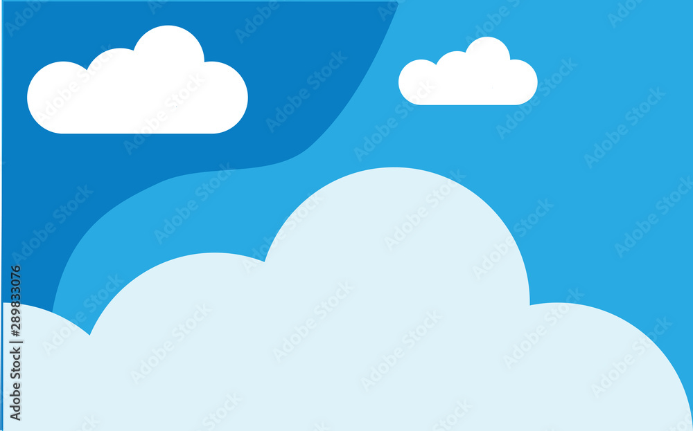 Sky clouds banner horizont, vector illustration