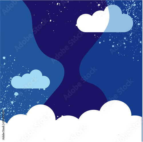 Sky cartoon concept, vector illustration