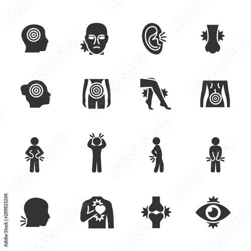 Vector set of pain icons.