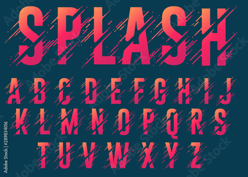 Alphabet letters, stylized colorful abc, liquid ink font. Vector