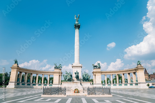 Photography Millennium Monument at Heroes' Square in Budapest, Hungary