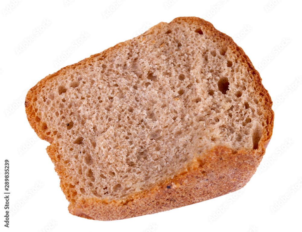 Piece of not fresh rye bread isolated on a white background Piece of not fresh rye bread isolated on a white background