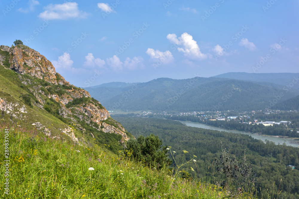 landscape with mountains and river