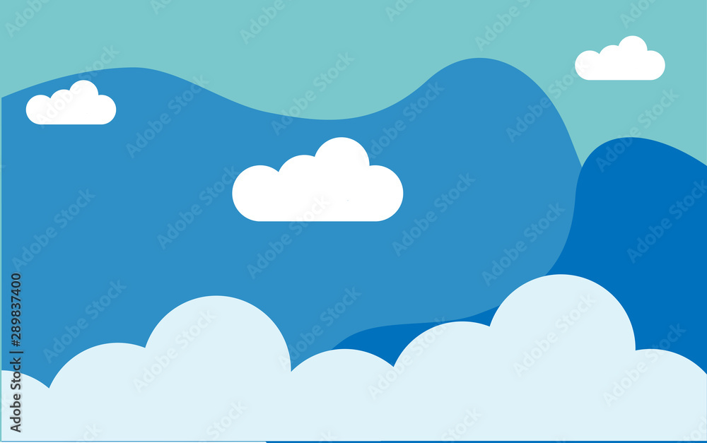 Sky clouds panorama, vector illustration Sky clouds panorama, vector illustration