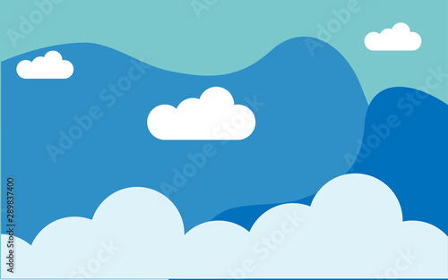Sky clouds panorama, vector illustration