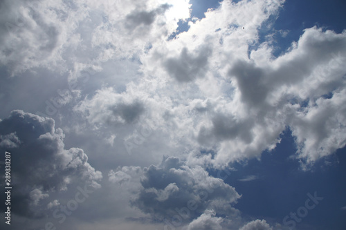 beautiful sky, blue sky, white clouds, background image