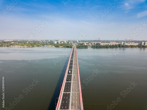Dnipro / Ukraine - 14 Sept - 2019 : Repaired by Major Boris Filatov New Bridge which President Zelensky inspects