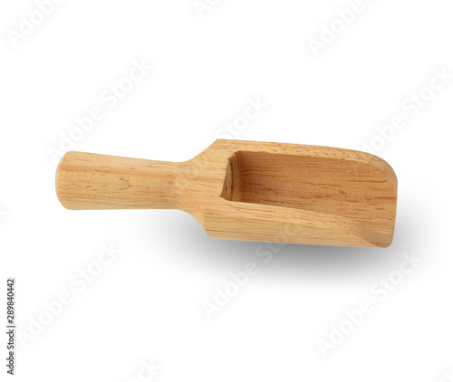 wooden scoop isolated on white back ground