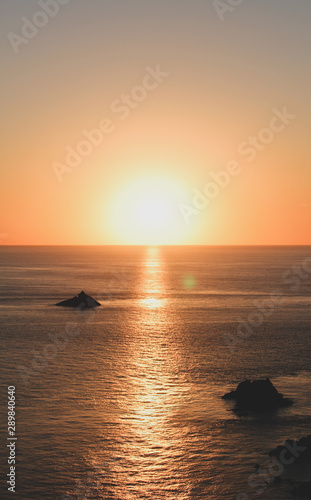 iconic shot of sunset at capo sandalo in the Island of San Pietro  Sardinia