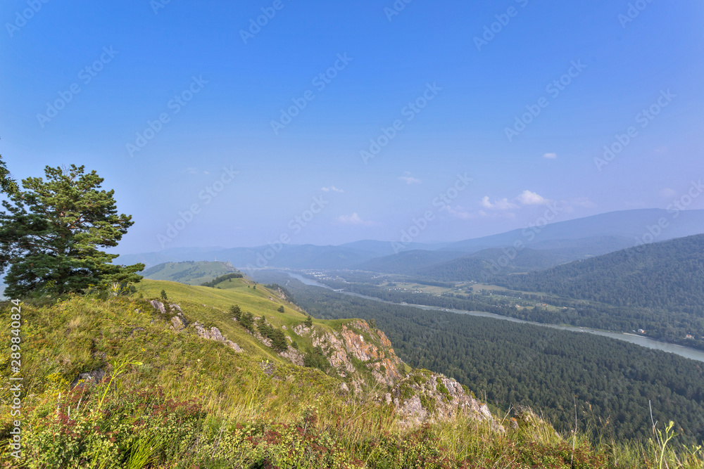Fototapeta premium landscape with mountains and river