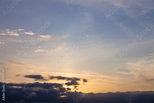 Cloud and blue sky, weather have a good day background. Sunset.