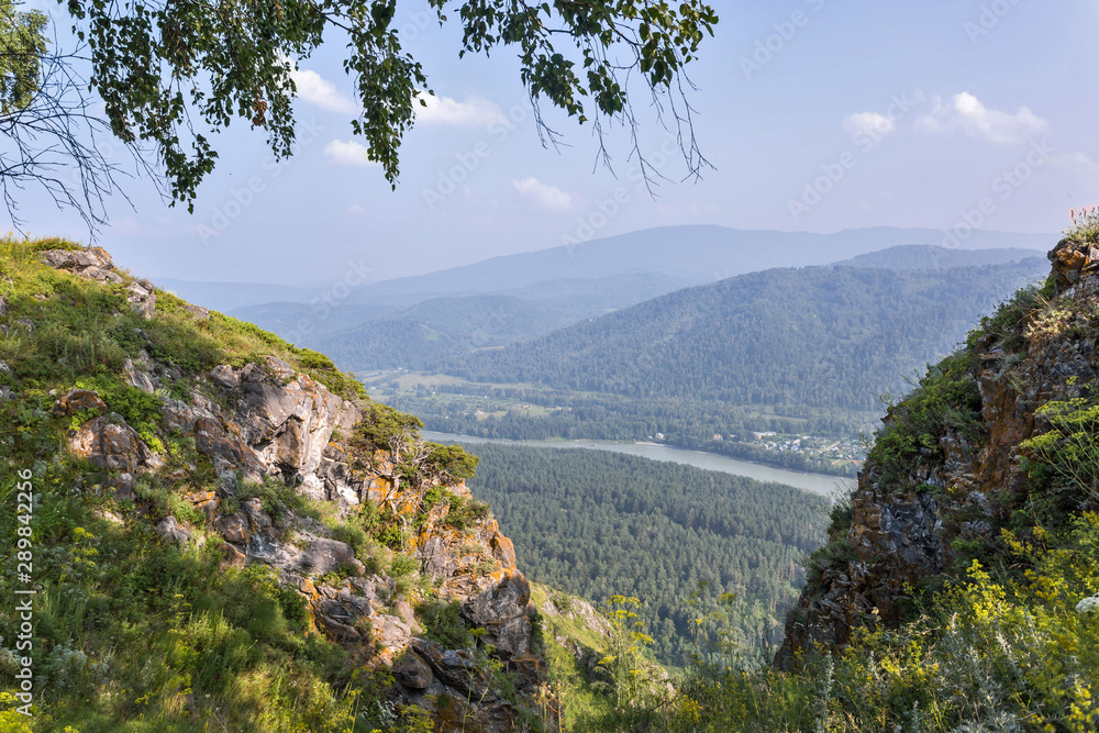 Fototapeta premium landscape with mountains and river