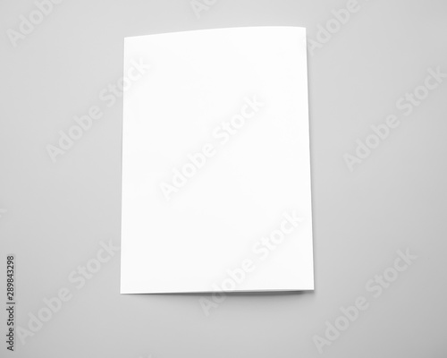 blank sheet of paper, Poster mock-ups paper, white paper isolated on gray background, Blank portrait A4. brochure magazine isolated on gray, can use banners products business texture background 