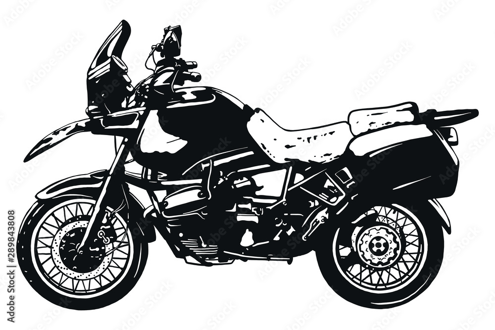 Obraz premium Custom Motorcycle Graphic Poster Illustration. Vector isolated bike logo icon.