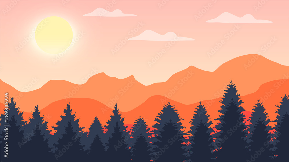 Simple and elegant evening landscape background Simple and elegant evening landscape background