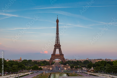 Eiffel Tower, a wrought-iron lattice tower on the Champ de Mars in Paris, France, photographed from the Trocadero at the golden hour. © Jonathan W. Cohen 