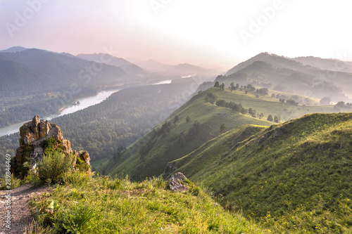 Fototapeta Naklejka Na Ścianę i Meble -  landscape with mountains and river