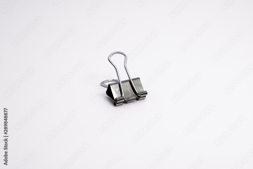 Silver Binder Clip Isolated on White Silver Binder Clip Isolated on White