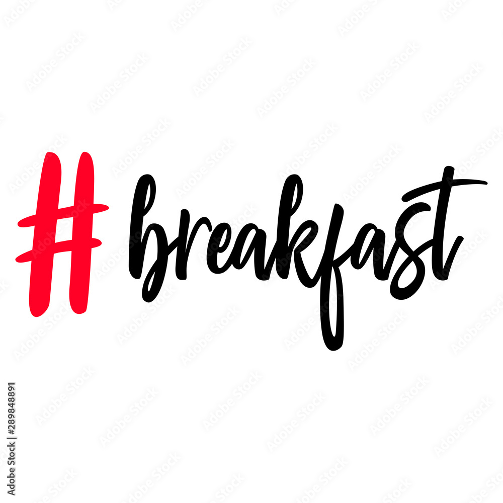 breakfast hashtag symbol vector