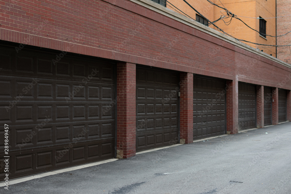 Row of City Garages in an Alley
