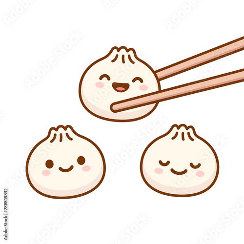 Cute cartoon dumplings photo