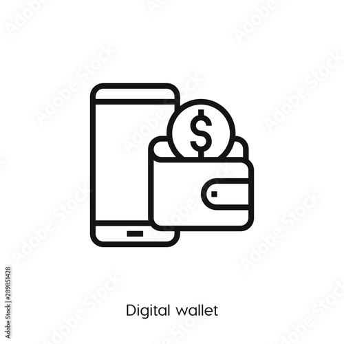 digital wallet icon. digital wallet icon vector. Linear style sign for mobile concept and web design. digital wallet symbol illustration. vector graphics - Vector	