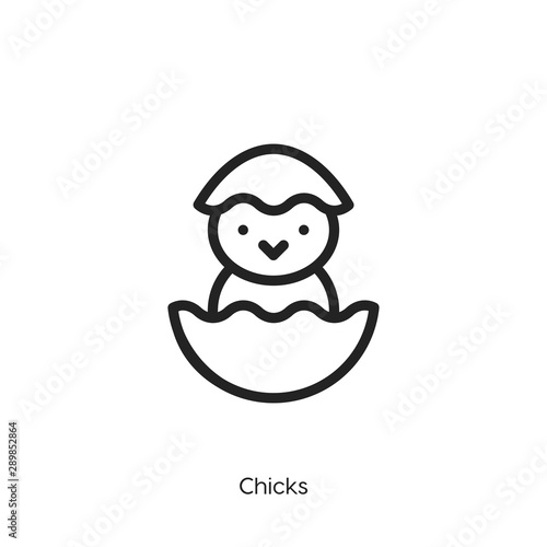 chick icon. chick vector symbol. Linear style sign for mobile concept and web design. chick symbol illustration. Pixel vector graphics - Vector	