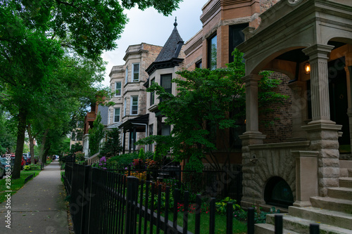 Row of Old Homes in Andersonville Chicago